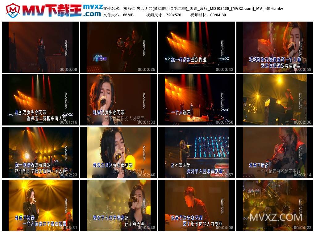 柳乃仁-失恋无罪(梦想的声音第二季)_国语_流行_MD103435